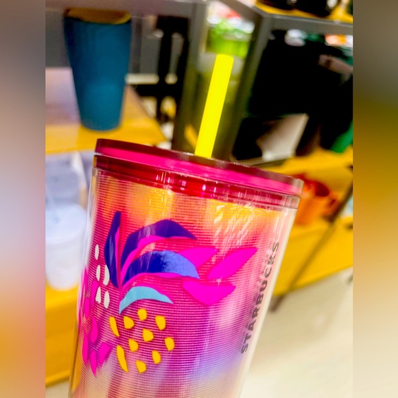 Starbucks Ombre Floral Cold Tumbler Rainbow Iridescent Venti Cup 24oz NWT 2024 - Picture 7 of 12